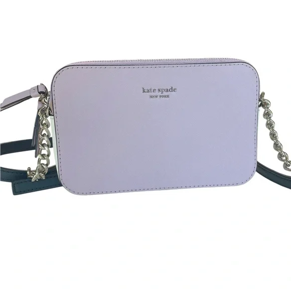 Kate Spade NY Leather Camron Double Zip Small Crossbody Bag in Lavender Mist - Picture 4 of 14